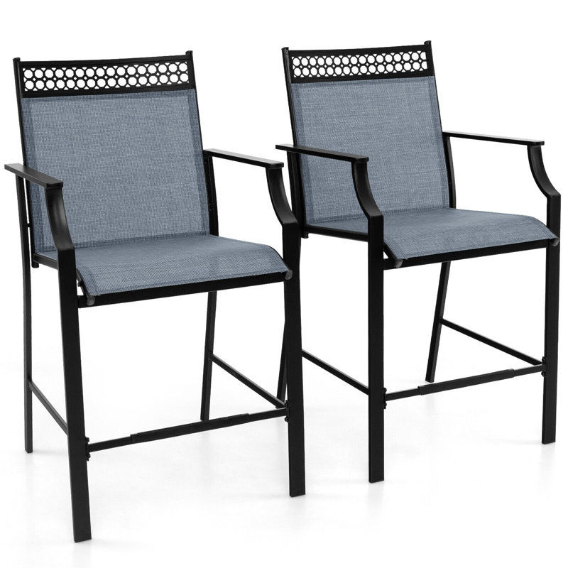 Metal Outdoor 63cm Counter Stool, Blue