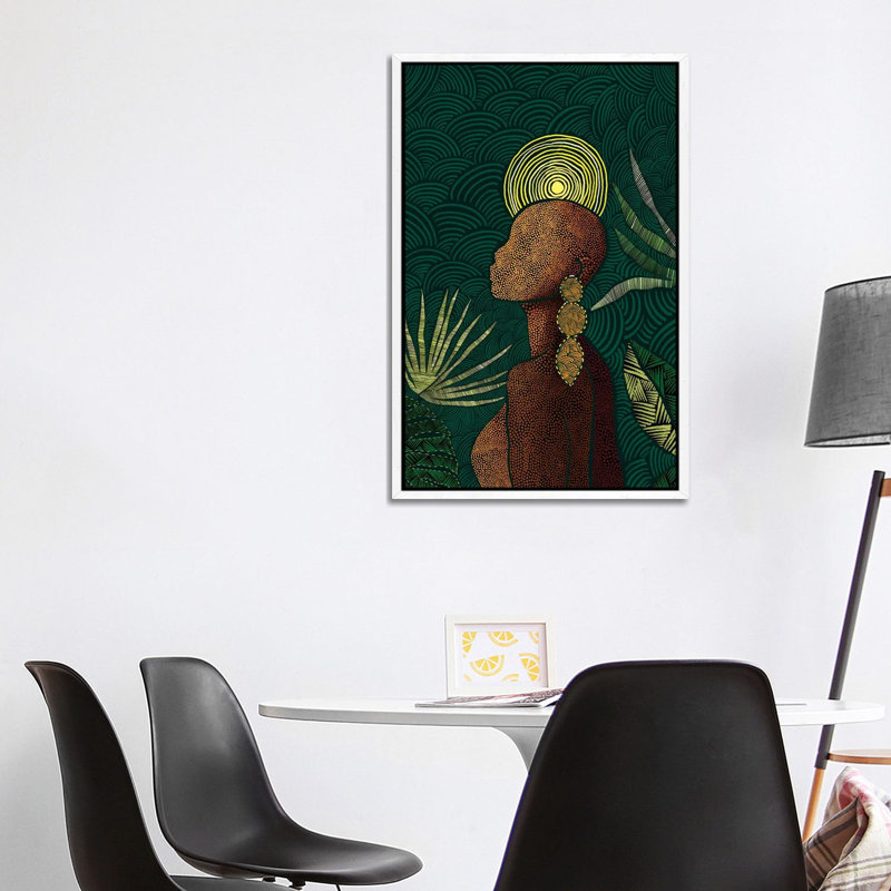 Vea (Teal) by Bria Nicole - Print on Canvas, 101.6 cm H x 66.04 cm W, White Framed