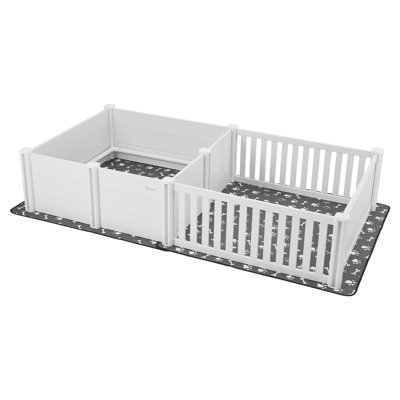 Dog Whelping Box, Dual Zone Whelping Box For Dogs And Puppies, Whelping Pen For Puppies, Dog Birthing Box With Rails, 2 Washable Pee Pads And 2 Storag