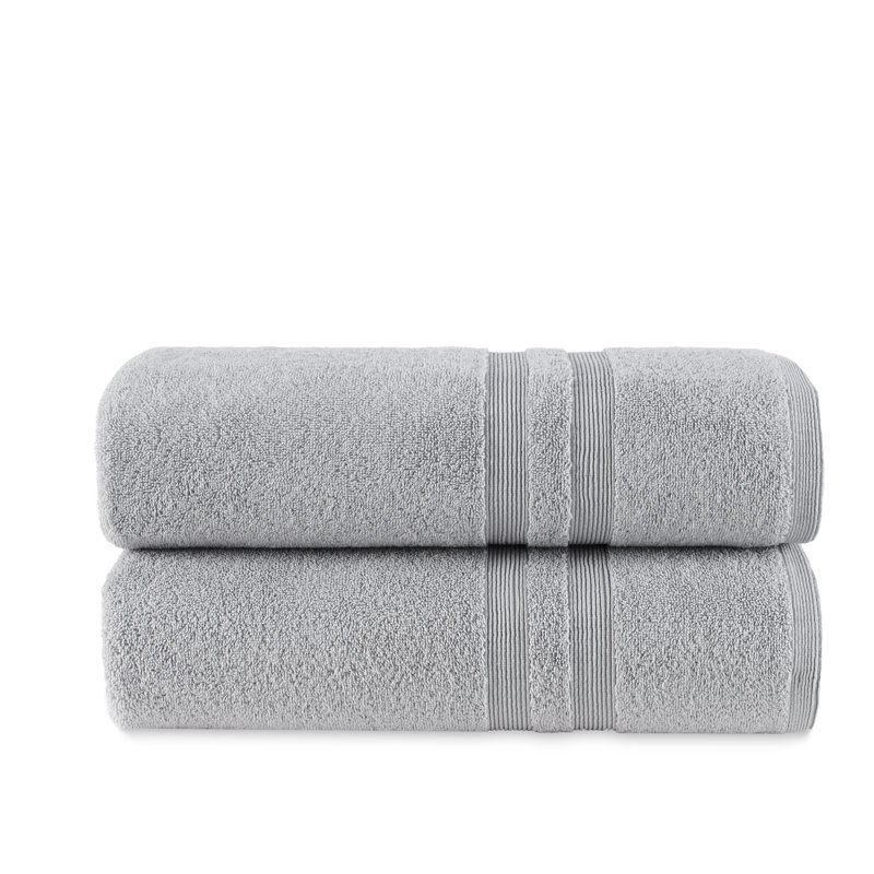 Haugen 100% Turkish Cotton Bath Sheet Set, Marble Gray