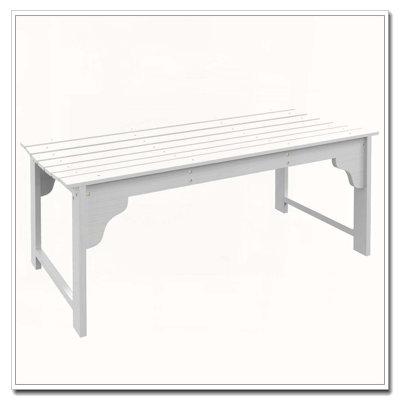 Wooden Garden Bench, Outdoor Park Bench with Slatted Seat