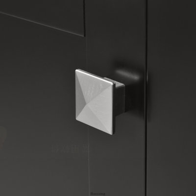 Meuble-lavabo noir 36 po avec 1 porte à fermeture douce et 3 tiroirs à fermeture douce, structure en bois massif