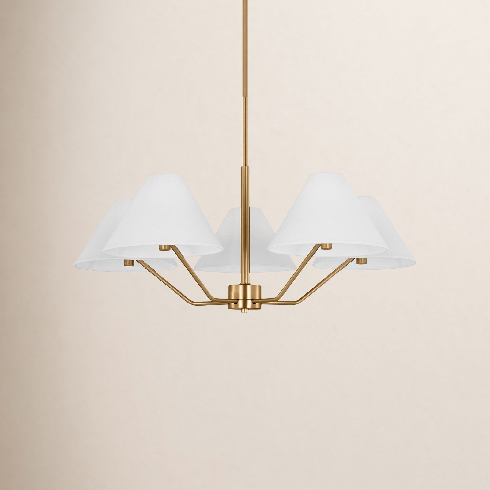 Riesel 5-Light Medium Chandelier, Satin Brass