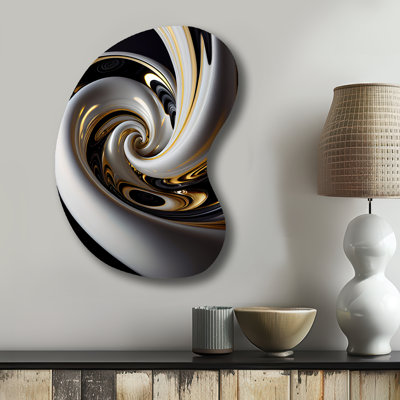Chiye - Abstract Spirals Unique Shape Print on Metal, Modern Asymmetrical Metal Wall Decor