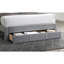 Lit double contemporain gris en velours côtelé avec capitonnage horizontal et rangement sous le tiroir pour un style moderne sans sommier