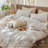 MooMee Striped Duvet Cover Set 100% Washed Cotton Linen Like Textured-111721003-112681252