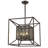 Industrial 4-Light Chrome Box Pendant With A Inner Mesh