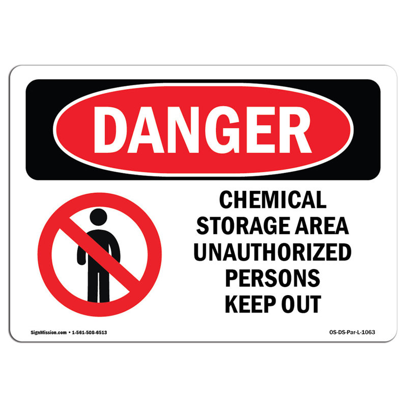 Signe de danger, H 12 po x l 18 po x P 0,1 po