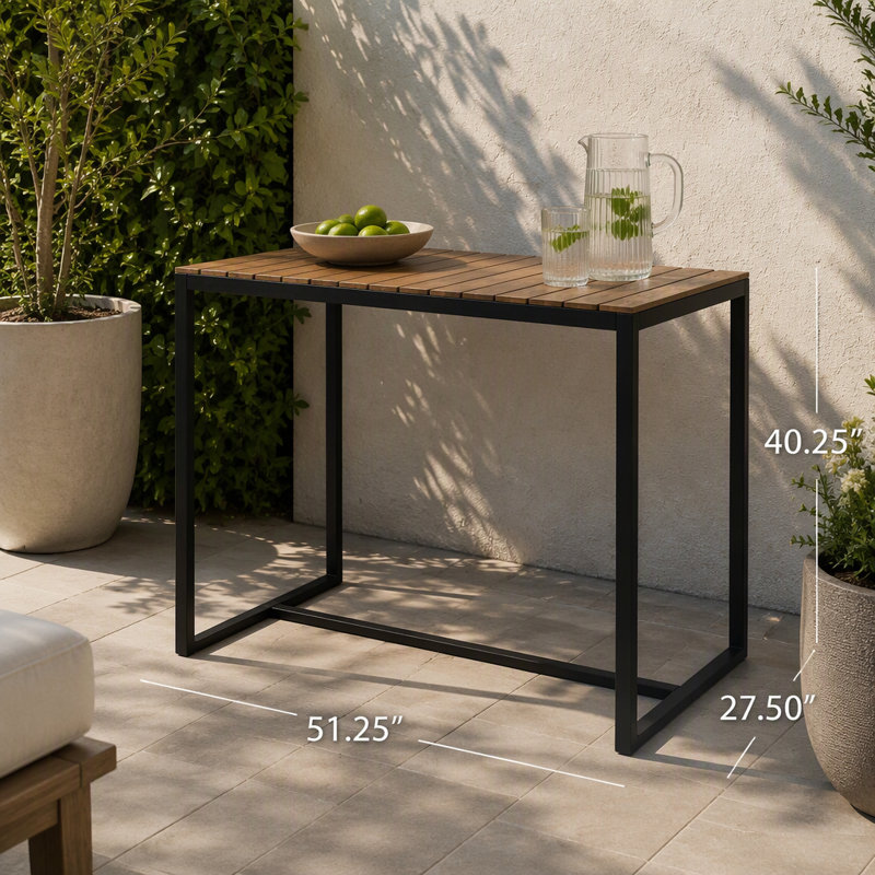 Outdoor Bar Table , 27.5 " W 51.25 " D