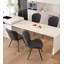 Chaises de salle à manger modernes, chaises de cuisine rembourrées en tissu Tech avec dossier incurvé, chaises de salle à manger confortables pour les repas en famille et les invités-2077277493-2066783243