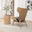 Hongyu Faux Leather Wingback Chair with Ottoman