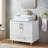 Nikkolas 30" White Modern Free-standing Single Vessel Bathroom Vanity with Square Ceramic Top