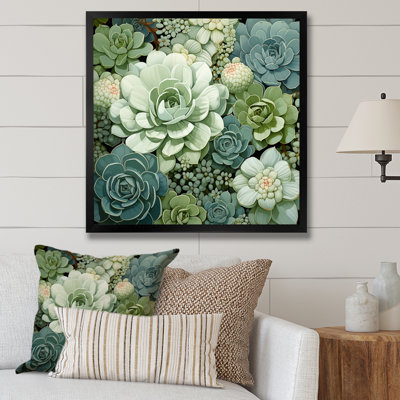 Green Succulents Flowers Serene Succulents IV - Succulent Wall Art