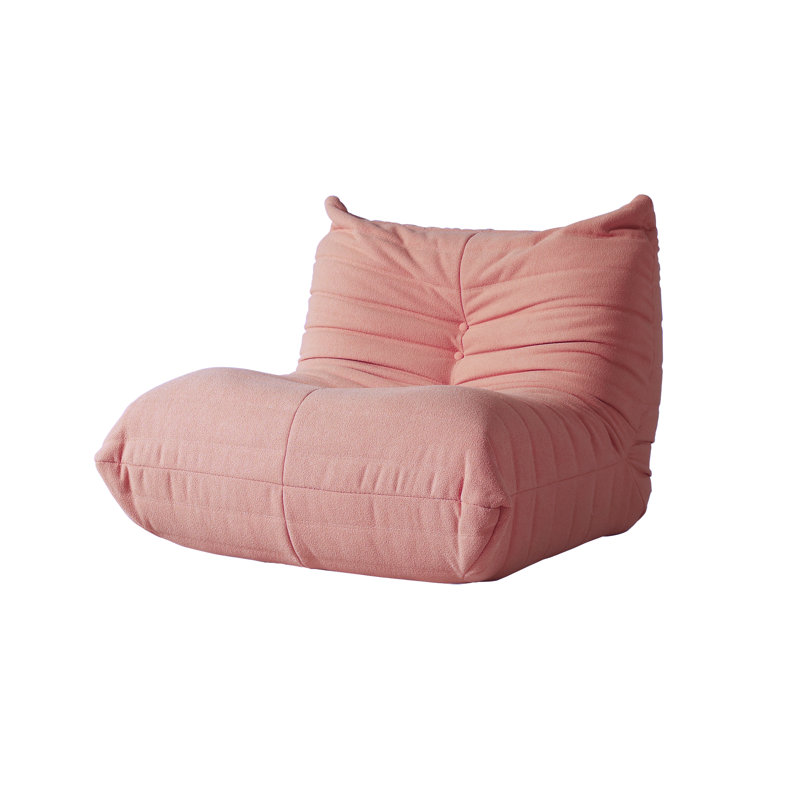 Chaise longue en velours, Velours ourson rose