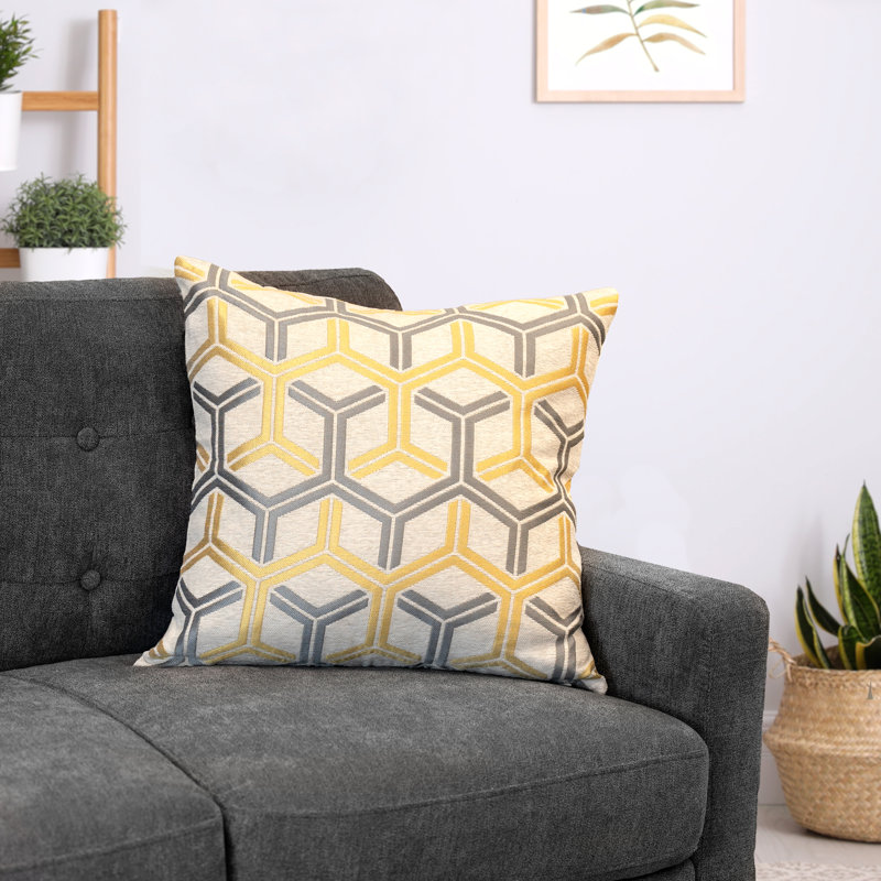 Geometric Feather Throw Pillow