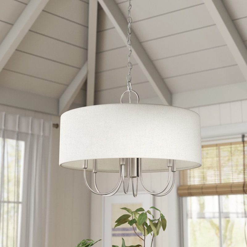 Winscombe Shaded Drum Chandelier, Brushed Nickel
