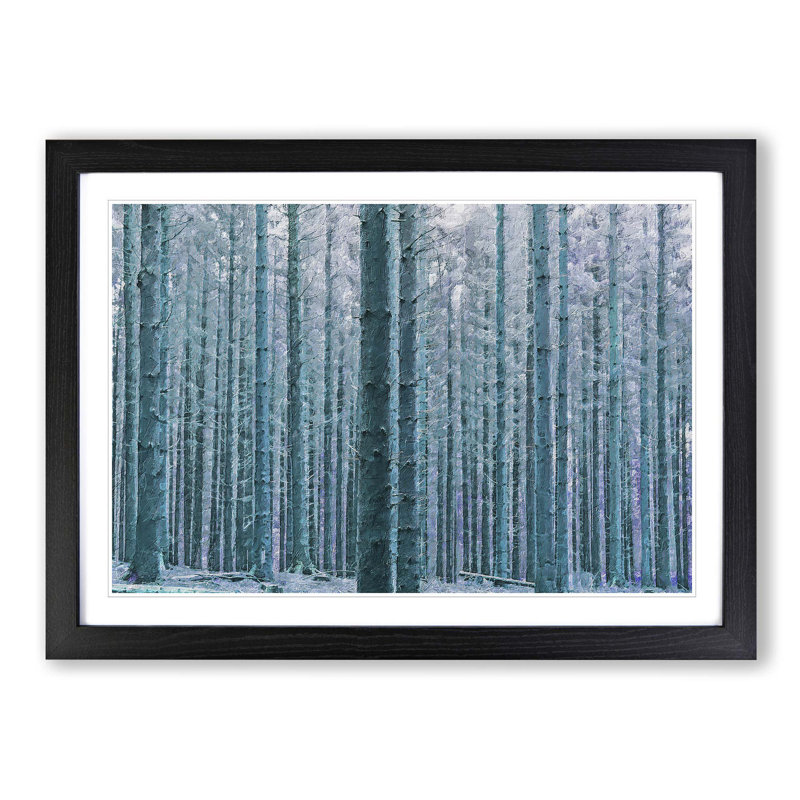 Forest in the Blue - Picture Frame Painting Print, 48cm H x 65cm W x 2cm D, Black Framed