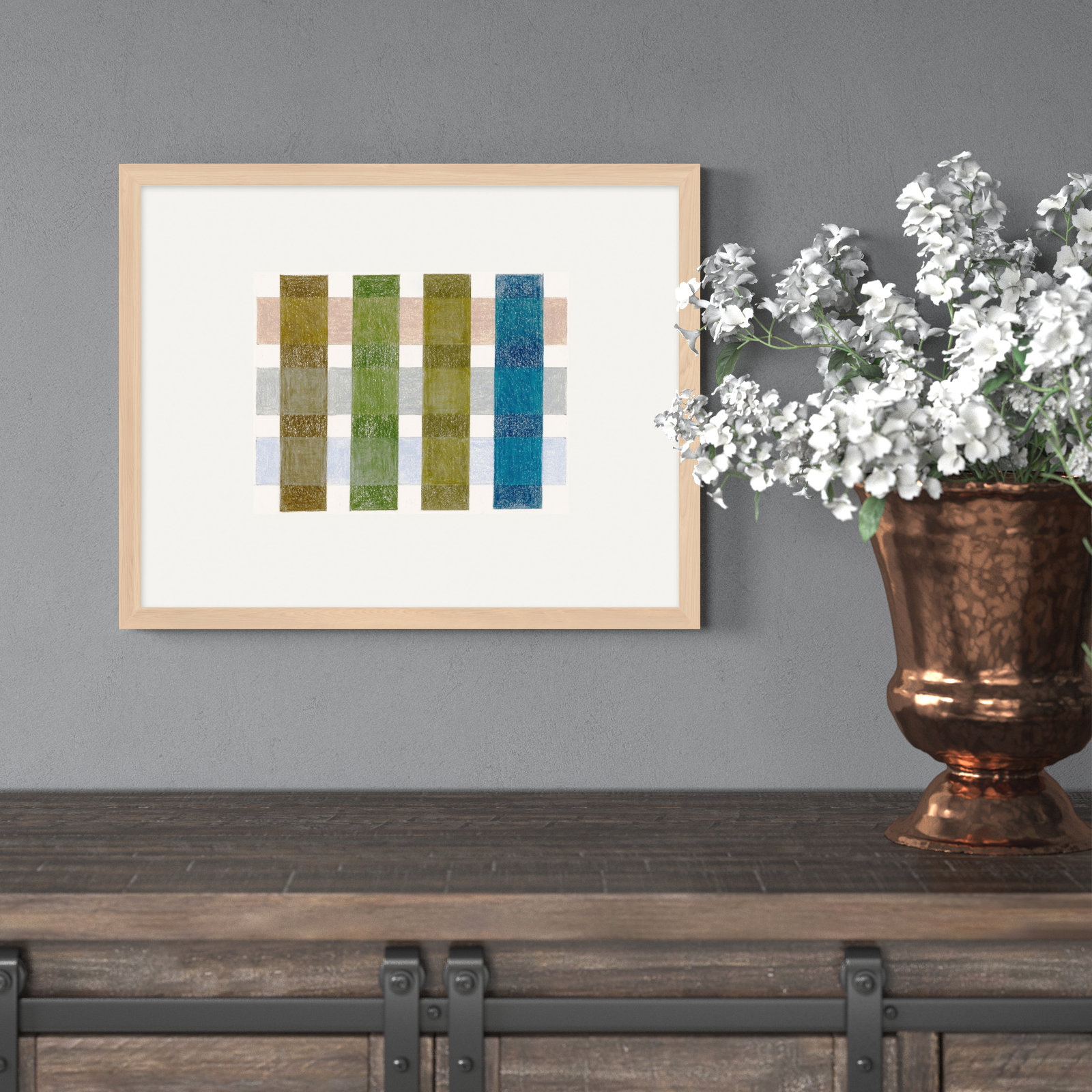 Lancel "Gridlock V" Print by Beth James, Maple Framed, 16'' H X 20'' W X 1.25'' D
