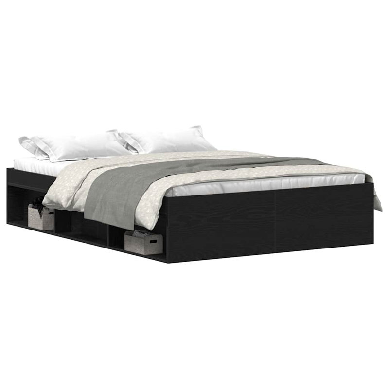 Afriani Platform Bed, Small Double (4'), Black Oak