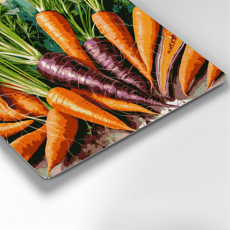 Art mural en métal légumes carotte brune, H 16 po x l 16 po