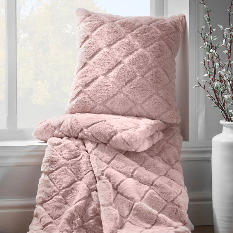 Cosy Diamond Cushion with inner and Cover, Pink