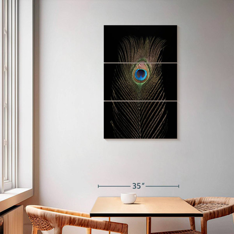 Brampt Posh Peacock Feather, 57" H x 36" W