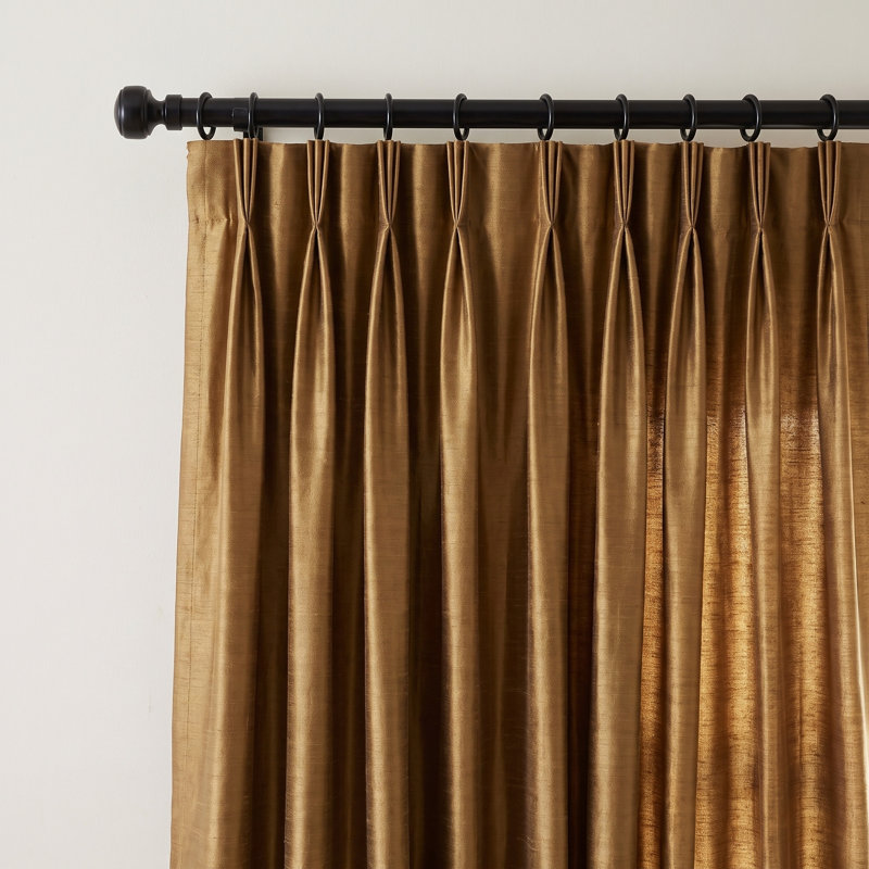 Rideau en soie Thorndike, jaune, 108 po, Chocolate, 50" W x 96" L