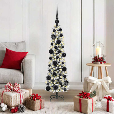 Artificial Christmas Tree with 150 LEDs Green and white 120 cm
