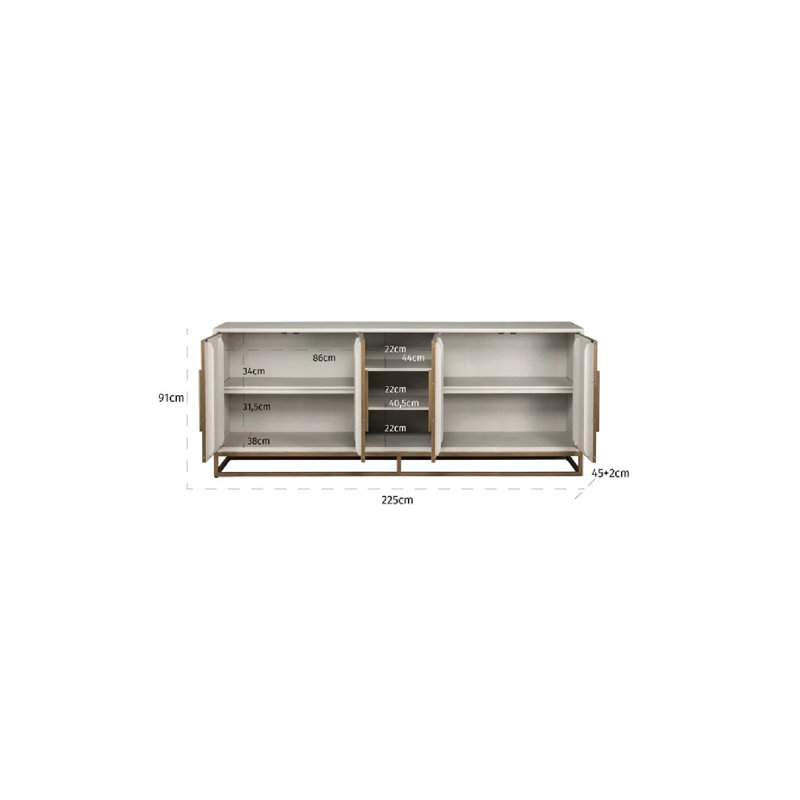 Whitebone 89'' W Sideboard