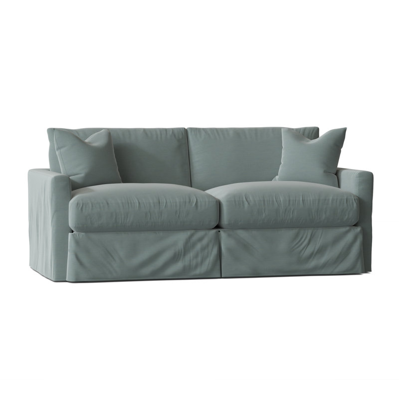 Canapé à accoudoirs carrés avec coussins réversibles de 84 po Hartig, Toile spa Sunbrella®