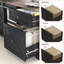 Bureau debout électrique en L 55 po, bureau de coin debout à hauteur ajustable avec prises de courant, tiroirs de rangement et porte coulissante pour bureau à domicile-538122404-552394451