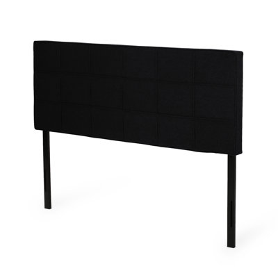 King Bed Headboard With Sophisticated Piped Edges And Tufting Contemporary Black For Waffle
