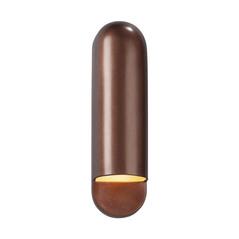 Plafonnier encastré d'extérieur câblé Bharath, Cuivre antique, H 20 po x l 5 po x P 4 po