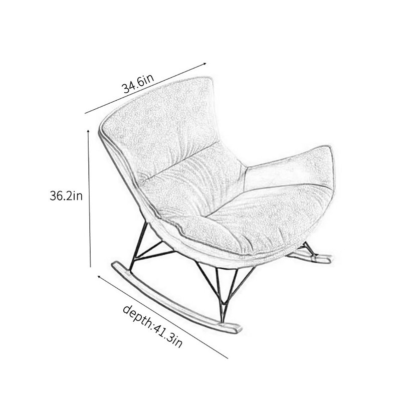 Chaise berçante de salon nordique simple, Gris