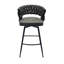2 pièces, tabouret de bar tissé brun clair, pivotant sur 360 °, base robuste, tabouret de comptoir rembourré avec repose-pieds pour îlot de cuisine et 2 tabourets de 28 po, cuir technique. Brun clair, pivotant. Base en métal stable-733161850