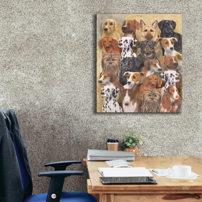  «Dogs Heads» par Gale Pitt, art mural sur toile, 26 po x 30 po, H 30 po x l 26 po