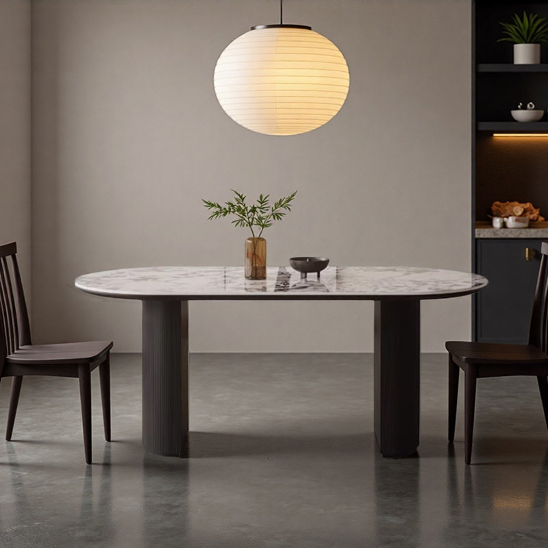 Table de salle à manger ovale moderne, 29.52"H x 70.86"L x 35.43"W