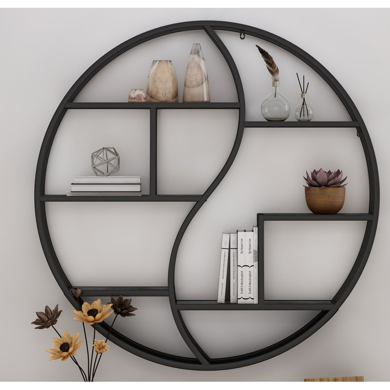 8 Piece Circle Accent Shelf, Gray