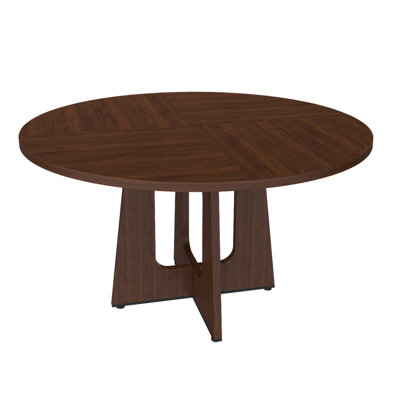 47.24" Round Dining Table for 4 Farmhouse MDF Table with 300lb Capacity, Easy Assembly for Kitchen/Dining Room - Modern Spiced Table by Wrought Studio
