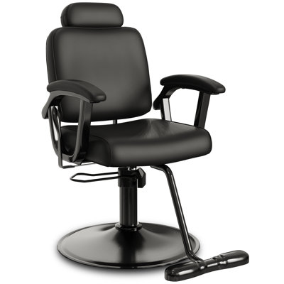 Premium Salon Chair, Reclining Salon Chair With Removable Headrest, Durable Steel Frame Stylist Hair Chair 360 Swivel All Purpose Hair Salon Chairs For Barbershop Weight Capacity 330 Lbs