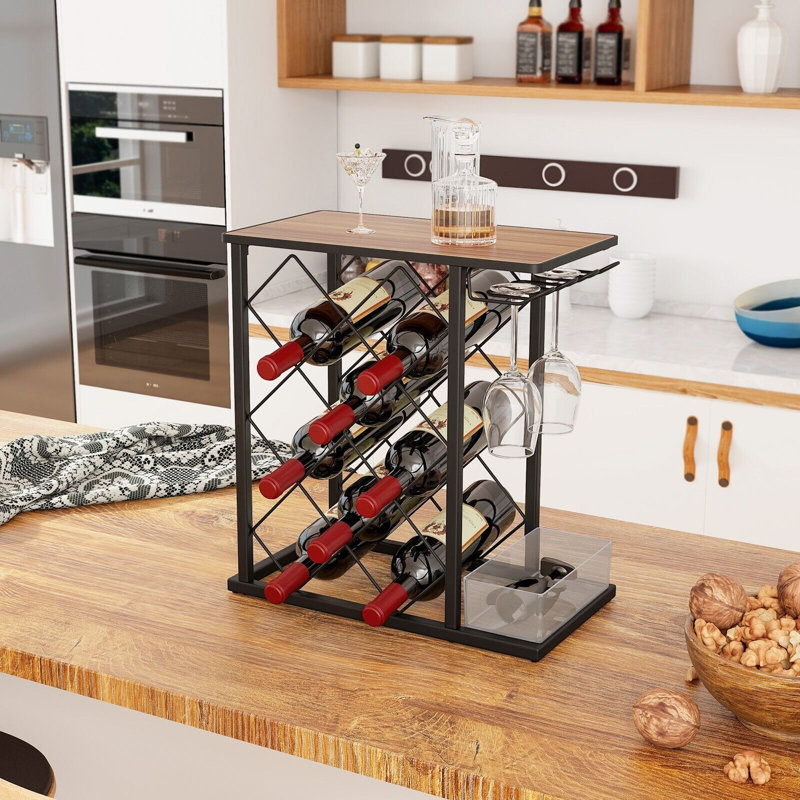 Aizen Wine Bottle & Glass Rack