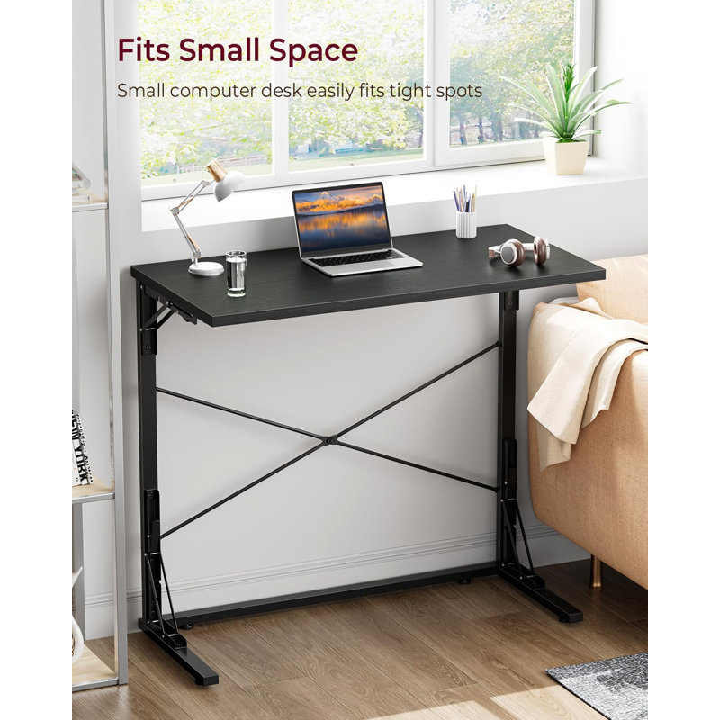 31.5" Folding Desk, Foldable TV Tray Table For Eating On Couch, Extra Large TV Dinner Trays, Portable Fold Computer Writing Desk Table For Home Office