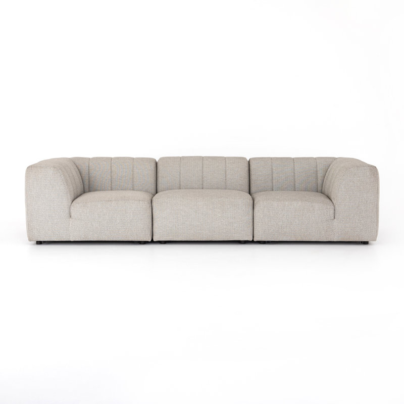 Canapé modulaire d'extérieur 3 pièces Necci, Faye cendré