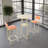 Bar table and chairs three piece set, gold frame, sponge made seat cushions and backrests, bar table with storage function (gold+cushion)-1780466143
