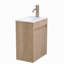 Ensemble de meuble-lavabo simple 16 po, meuble-lavabo mural avec plateau en résine blanche, meuble-lavabo flottant avec porte et tablette à fermeture douce, meuble-lavabo simple avec plateau