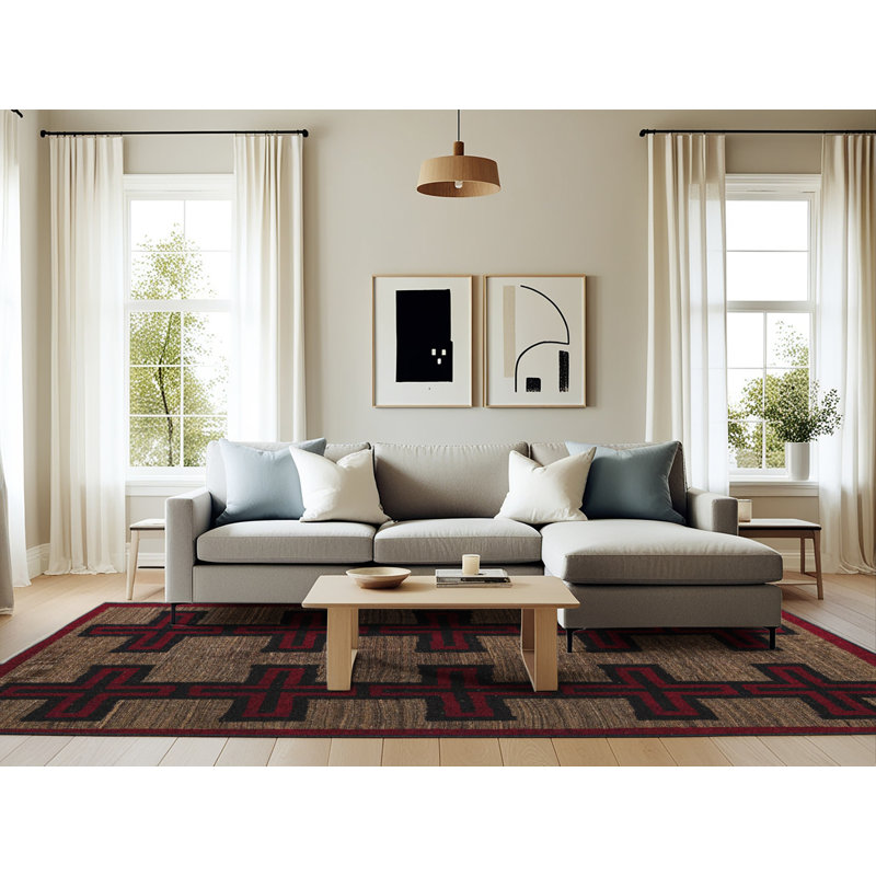 Tapis abstrait moderne 5217, Rectangle 6 pi x 9 pi