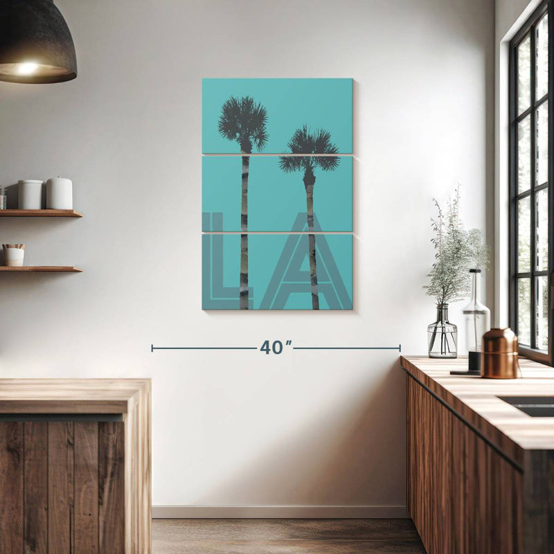 Nicci Palm Trees LA - bleu, H 38 po x l 24 po