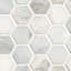 Carreau de mosaïque en marbre aiguisé hexagonal 1 po x 12 po Arabsecato Carrara-130060403