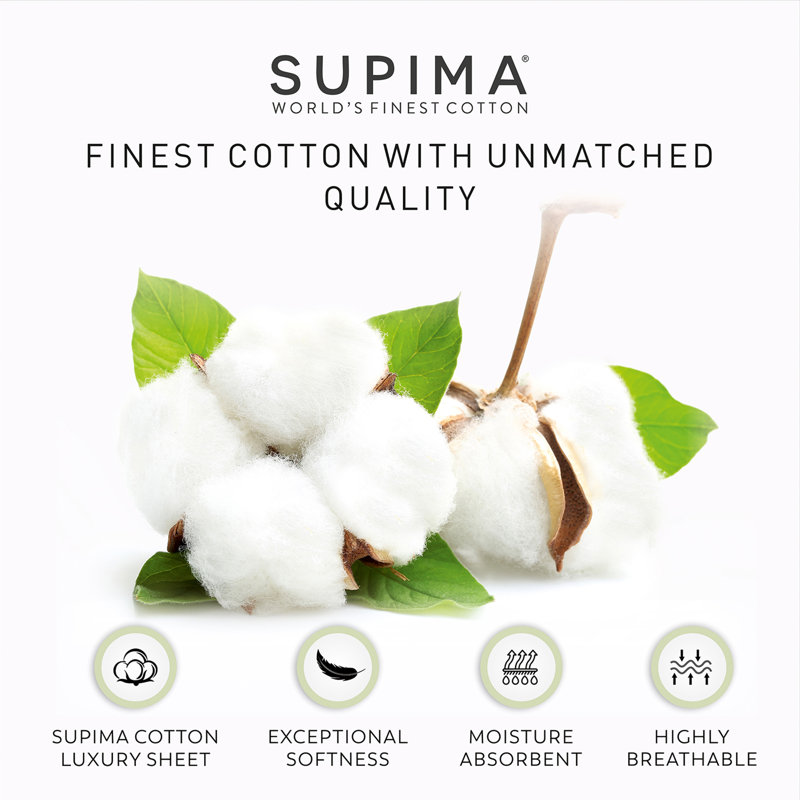 Twin Fresh Ivory Supima Cotton Deep Pocket Sheet Set