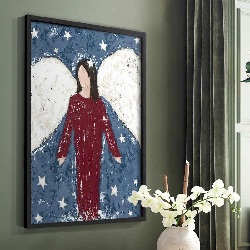 Angels Chacun II, reproduction encadrée - bois massif, Noir, H 28 po x l 22 po